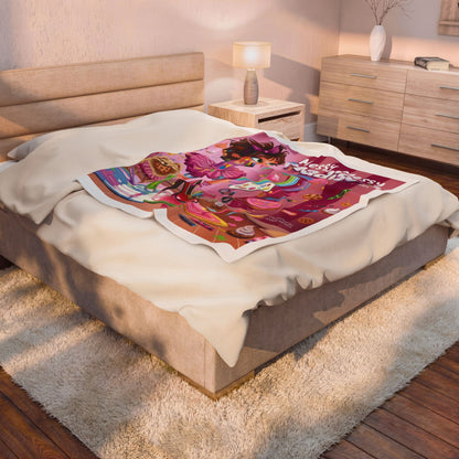Messy Madison Illustration Velveteen Blanket | Kids Storybook Character Plush Throw
